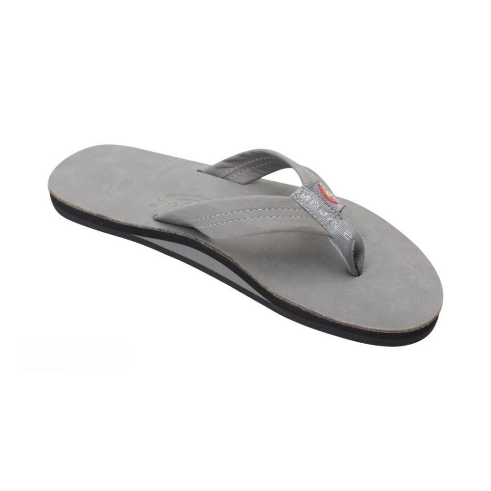 Rainbow Men's Leather Single Layer Wide Strap Arch Support Sandal